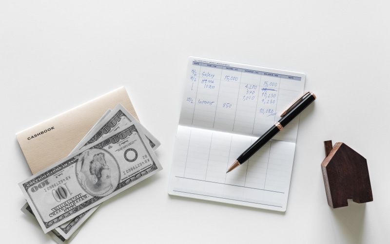 savings, open, investment, studio shot, house, checking, white, text, fountain pen, america, income, estate, home, bankbook, white background, currency
