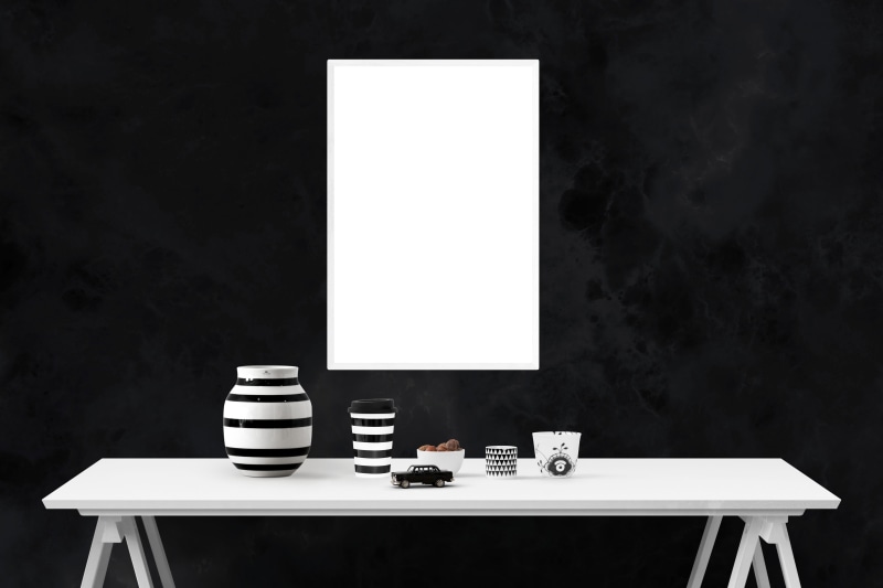 interior, business, crockery, drink, lighting equipment, white, black background, seat, mockup, mock, still life, absence, empty, electric lamp, no people