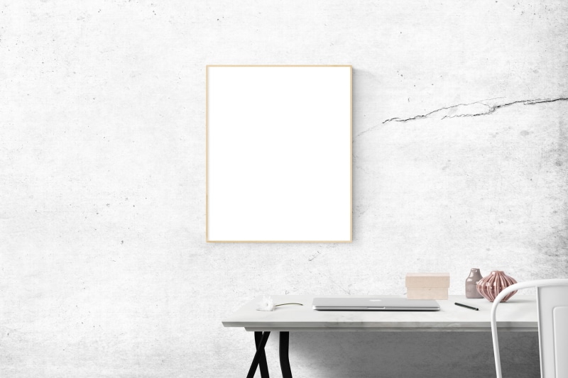 absence, photo, poster, poster mockup, table, frame, empty, furniture, paper, seat, blank, office, indoors, picture, wall - building feature, copy space