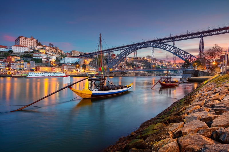 river, the river Duero, Portugal, Porto, 1080P, Douro River, Port, Ponte de don Luis I, Dom Luís I Bridge, Vila Nova de Gaia, boats, bridge