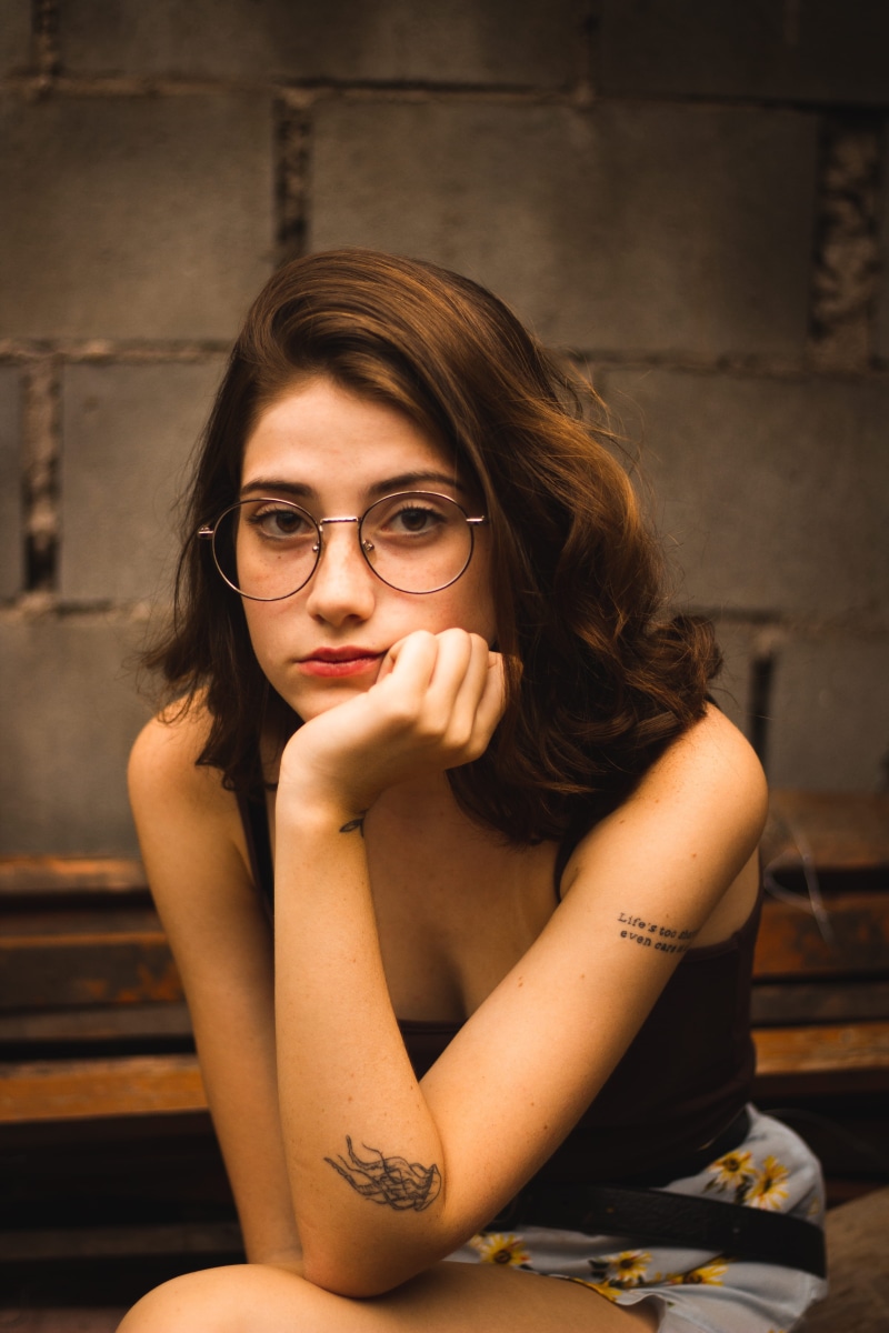elegant, let, wear, pose, 5K, cute, portrait, contemplation, eyes, hair, beautiful woman, skin, beauty, close-up, long hair, one person, eyewear, adult