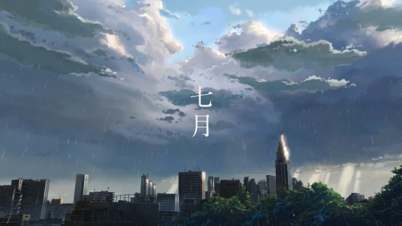 cityscape, rain, artwork, The Garden of Words, sky, anime, clouds, 1080P