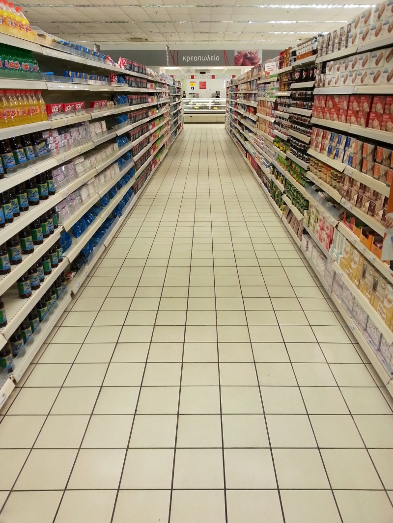 aisle, gang, tile, brand, abundance, products, lot, mega store, item, variation, shelves, indoors, canning, groceries, 2K, no people, financial crisis