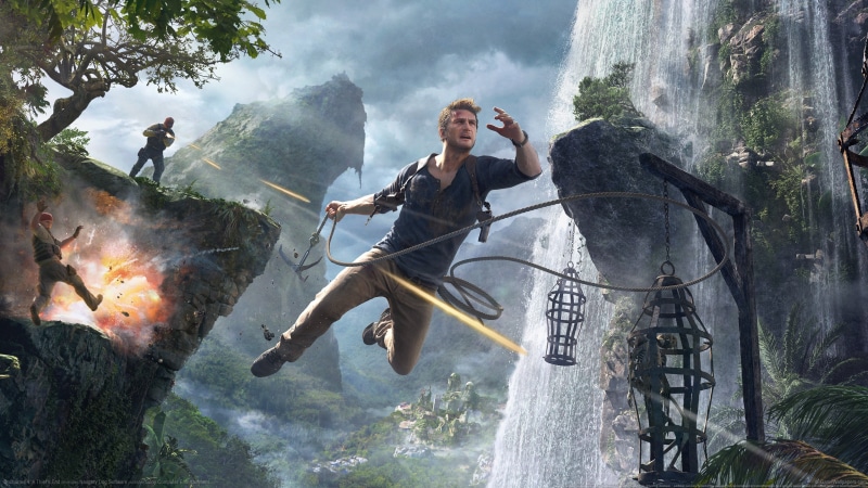 leisure activity, nature, stream, adventure, Uncharted 4: A Thiefs End, PlayStation 4, hiking, mountain, day, Naughty Dog, exploration, jumping, outdoors