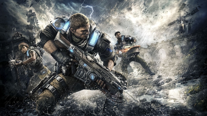 adult, risk, underwater diving, outdoors, rescue, sea, motion, 1080P, activity, sign, nature, war, communication, Gears of War 4, men, warning sign
