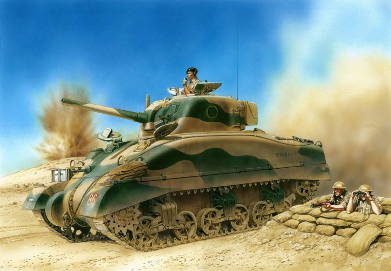 General, when, art, day, defeated, conflict, outdoors, fighting, the course, 1080P, nature, weapon, average, main, armed forces, Sherman, El-Alamein, North African