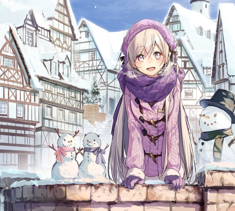 Blush, Hat, Snow, Winter, If Its for My Daughter, Id Even Defeat a Demon Lord, Blonde, Scarf, If Its for My Daughter Id Even Defeat a Demon Lord, Anime