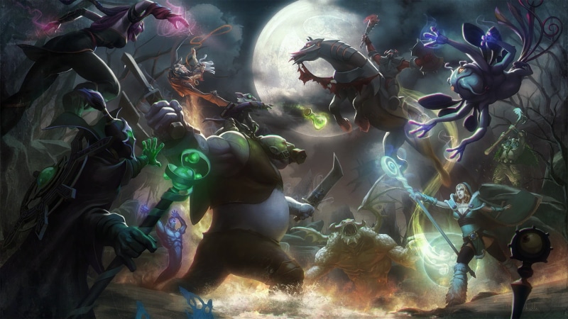 crowd, real people, Loading screen, technology, Dota 2, art and craft, digital composite, adult, enjoyment, indoors, lifestyles, togetherness, light
