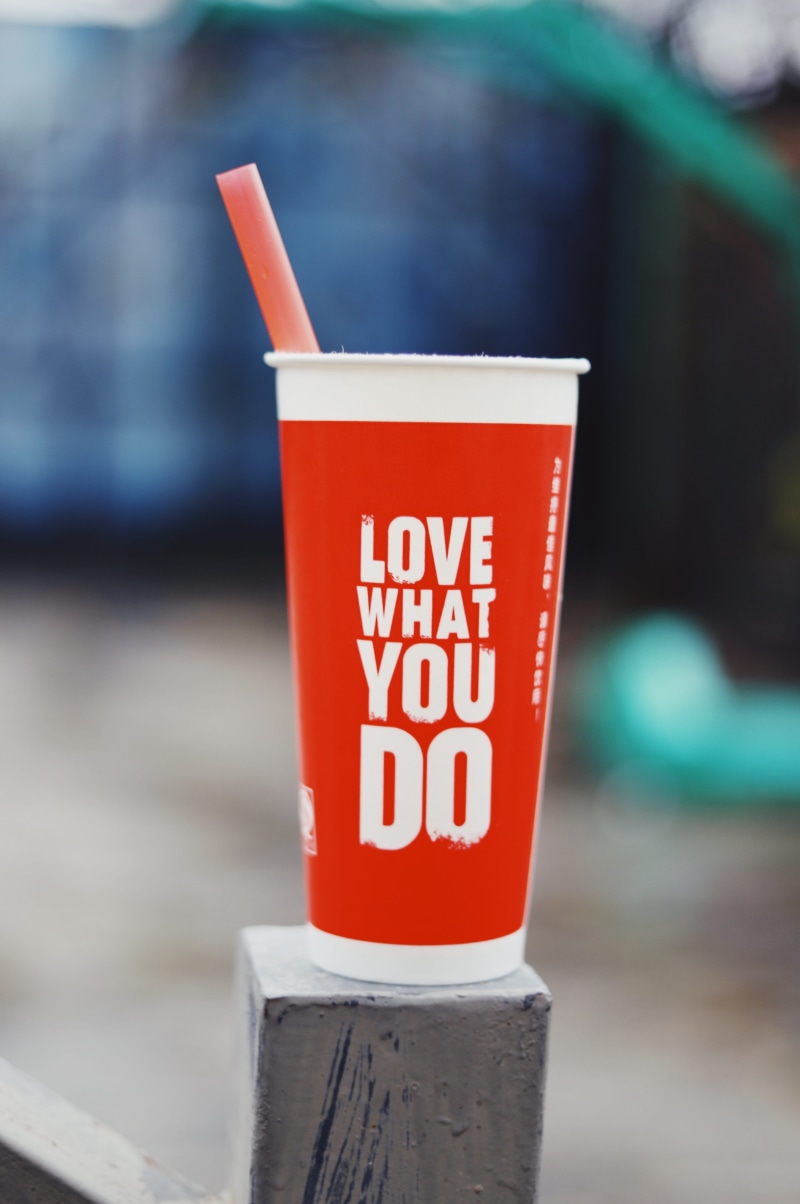 cup, love, close-up, safety, outdoors, capital letter, sunlight, western script, red, sign, street, day, text, road, 5K, city, disposable, communication