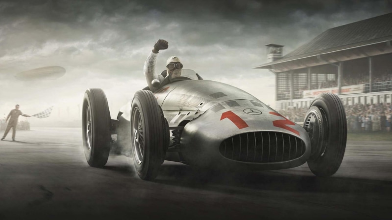 outdoors, car, competition, architecture, gray, uniform, Mercedes-Benz, mode of transportation, history, cloud - sky, digital composite, wheel, day, government