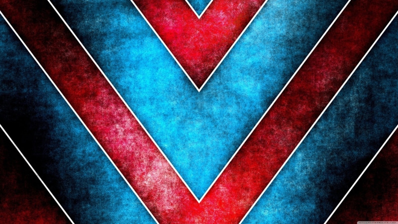 backgrounds, red, triangle shape, arrows (design), creativity, chevron, grunge, blue, no people, high angle view, multi colored, heart shape, indoors, shape