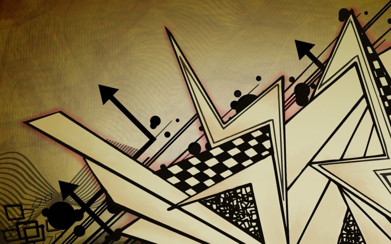  low angle view, paper, creativity, architecture, 1080P, digital art, wall - building feature, pattern, silhouette, black, nature, arrows (design)