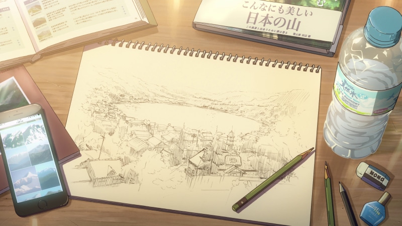 4K, pencil drawing, picture-in-picture, Your Name