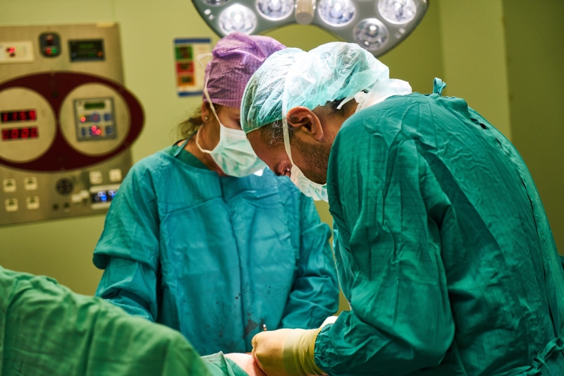 occupation, medical clinic, medical exam, hospital, inside, green, emergency, room, scalpel, adult, healthcare worker, people, scrubs, modern, operating gown