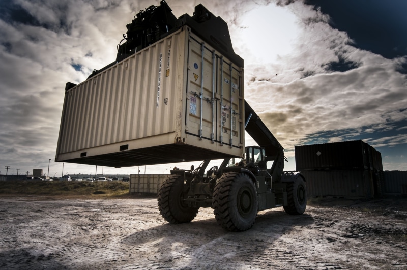 cargo container, shipment, freight transportation, motor vehicle, industry, architecture, lifted, sky, transportation, no people, construction Industry