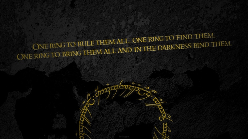dark background, black color, indoors, pattern, information, poster, quote, information sign, one, The Lord of the Rings, textured, movies, number, architecture