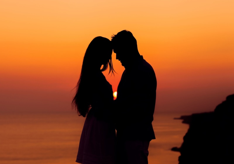 silhouette, mood, man, sunset, boy, feelings, girl, 2K, woman, romance, love