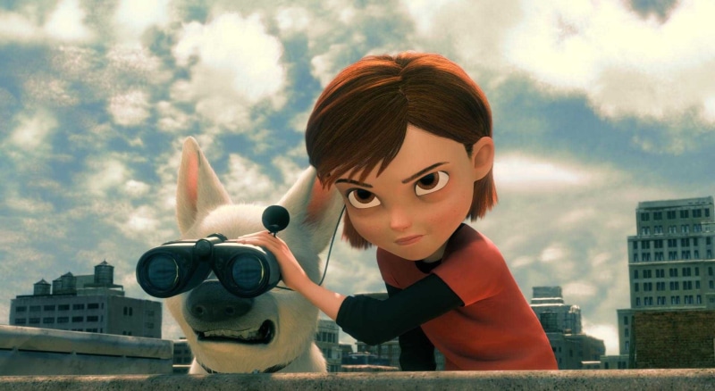 cloud - sky, architecture, child, binoculars, Penny, disney, childhood, offspring, city, one person, focus on foreground, innocence, day, outdoors