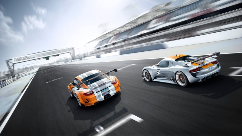 mode of transportation, white, Porsche, travel, 1080P, blurred motion, on the move, city life, transportation, Porsche 918 RSR, long exposure, cast, motor vehicle