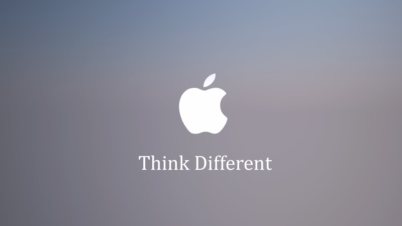 sky, 4K, nature, insignia, studio shot, shape, Think Different, no people, Apple, backgrounds, space, symbol, slogan., computer icon, indoors, close-up