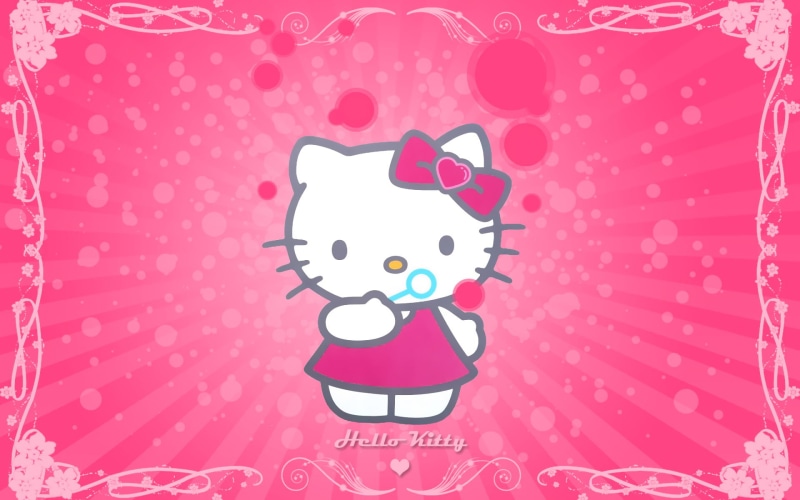 illustration, human body part, vector, heart Shape, design, color Image, girls, kitty, indoors, standing, computer Graphic, Hello Kitty, smiling