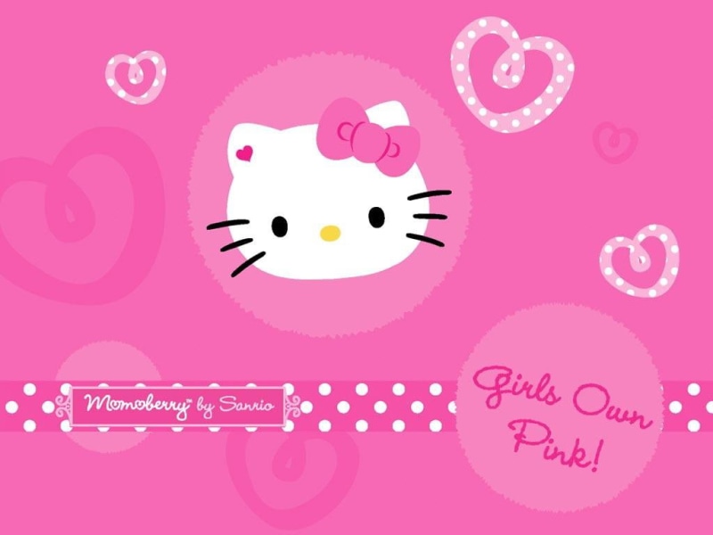 hd, hello, Dress, art, 480P, PINK, Hello Kitty, kitty, anime, bow, cute