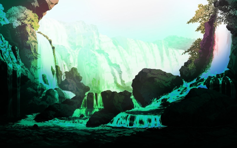 nature, rock formation, waterfall, tranquility, Bit, tranquil scene, geology, outdoors, environment, beauty in nature, day, water, sky, non-urban scene