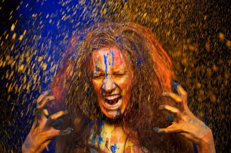 paint splatter, 720P, model, women, WTF, Julia Vlasova