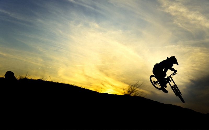 Bike, silhouette, mountain bike, Bicycle, 1920x1200, 1080P, sports, downhill