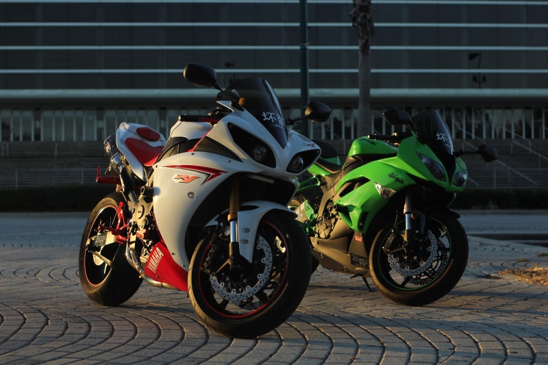 mode of transportation, road, motor racing track, ninja, cobblestone, built structure, yzf-r1, 5K, scooter, land vehicle, transportation, sports helmet