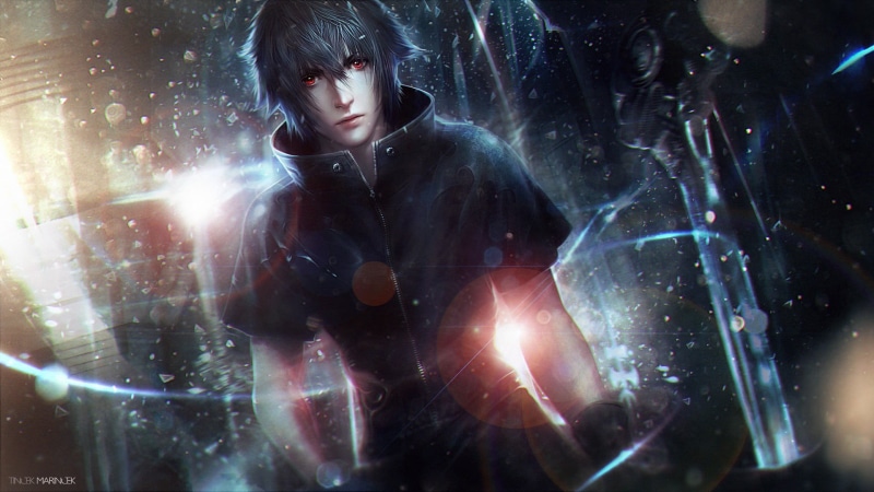 Final Fantasy, video games, dark, digital composite, child, waist up, front view, indoors, technology, character, male, real people, portrait