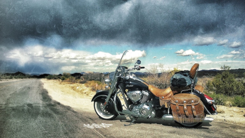 1080P, bike, land, black, brown, mode of transportation, Indian Chief, dirt, style, landscape, motorcycle, crash helmet, travel, sky, direction, gray