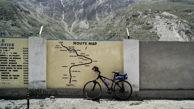 travel, vehicle, wanderlust, mode of transportation, map, city, leh manali hwy, 2K, activity, india, wall - building feature, communication, concrete