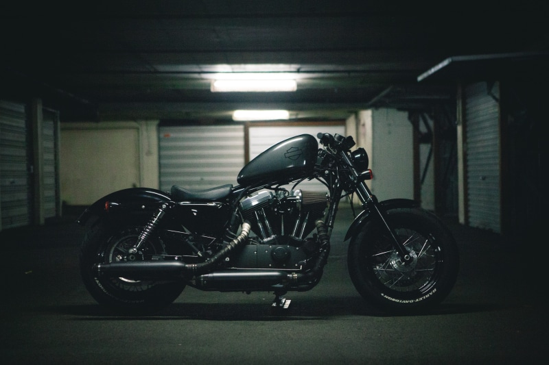 illuminated, cruiser, harley davidson, 5K, wall - building feature, motorcycle, road, no people, underground, moto, bike, mode of transportation, automotive
