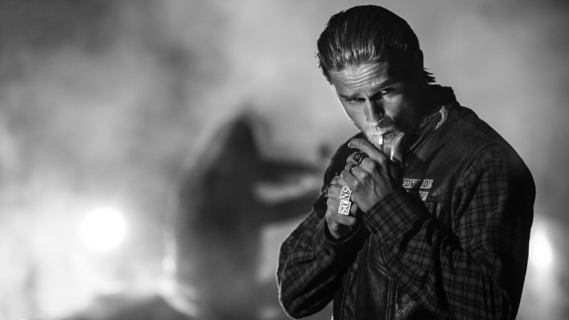 dress, Sons Of Anarchy, 1080P, black, white, s, shirt, plaid, charlie, men, Jax