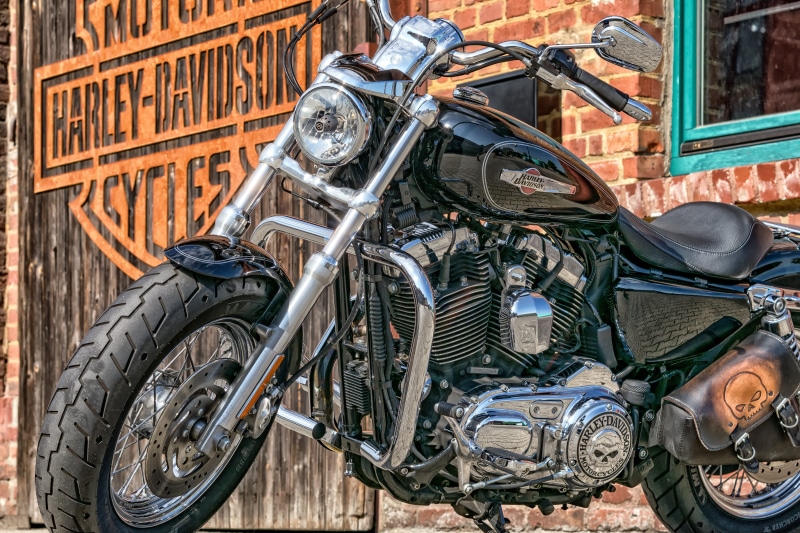 black, gloss, machine, harley, dream, architecture, dynamics, abundance, route 66, maintained, outdoors, stationary, motor, purely, wall - building feature