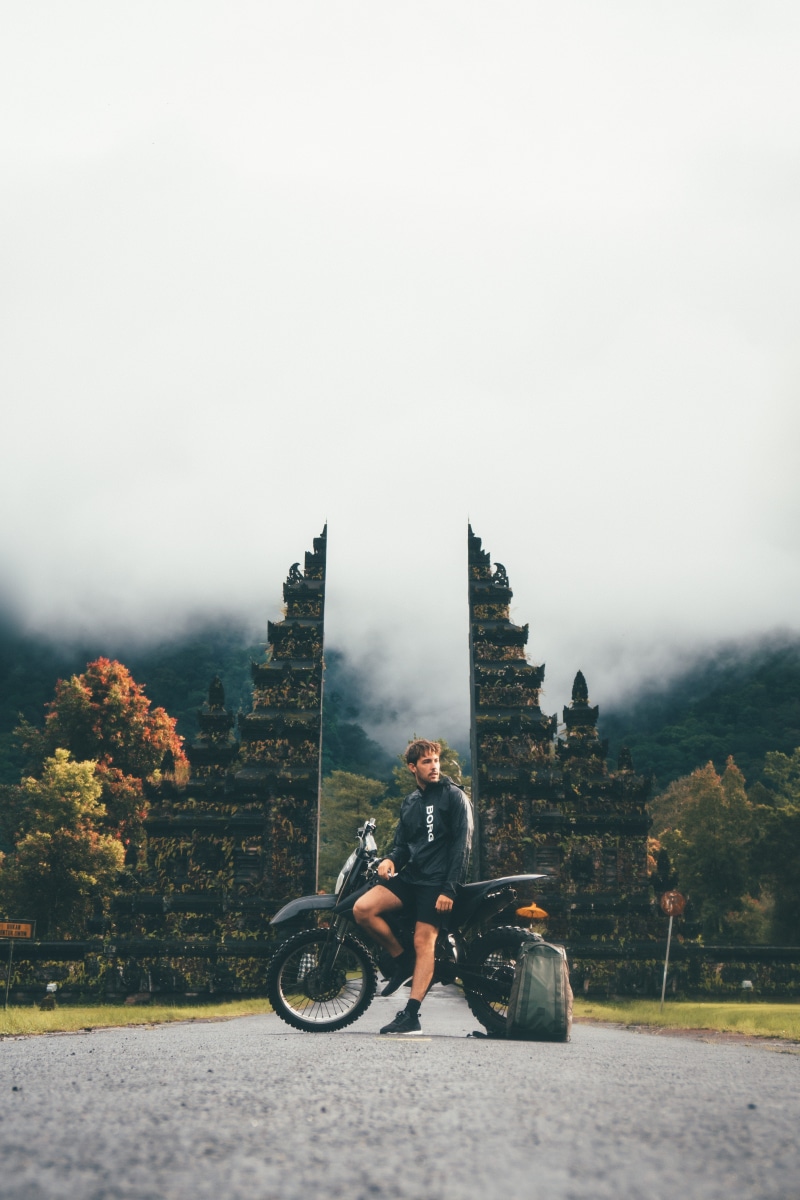 architecture, leisure activity, real people, mode of transportation, man, 5K, fog, oliver sjostrom, paradise, green, sky, riding, journey, forest