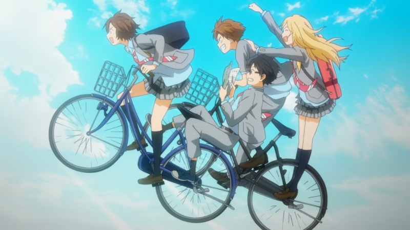 Ryota Watari, 1080P, Anime, Kaori Miyazono, Your Lie in April, Tsubaki Sawabe, Bicycle, Kousei Arima