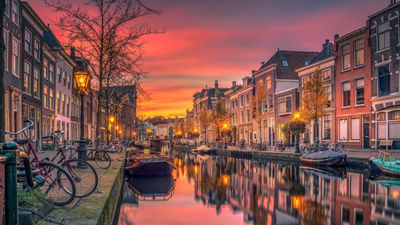 city, reflection, nautical vessel, street, nature, mode of transportation, architecture, canal, amazing, netherlands, water, holland, built structure, bridge - man made structure