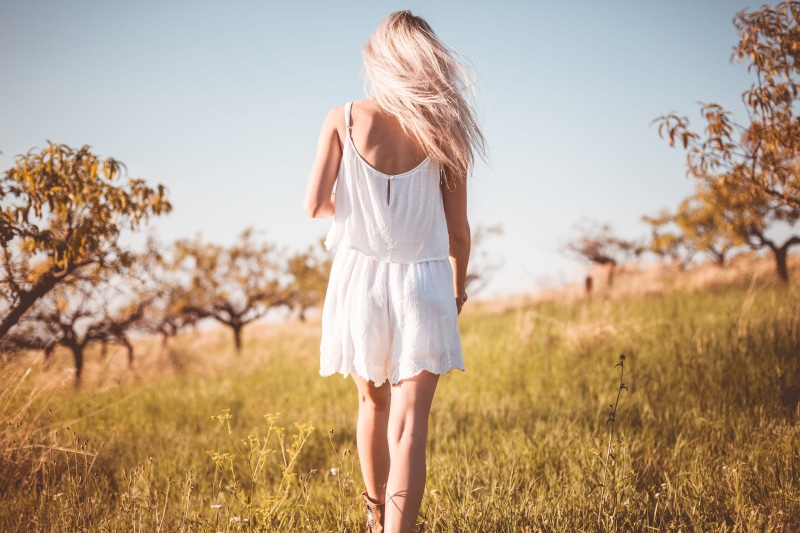 sun, warm, one Person, dress, outdoors, young, pretty, females, happiness, only Women, walking, beauty In Nature, caucasian Ethnicity, breathe, adults only