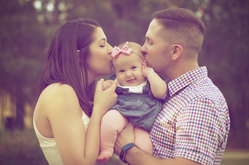 caucasian Ethnicity, two people, 2K, baby, moment, nature, father, young, embracing, mother, special moment, childhood, blurred background, baby girl