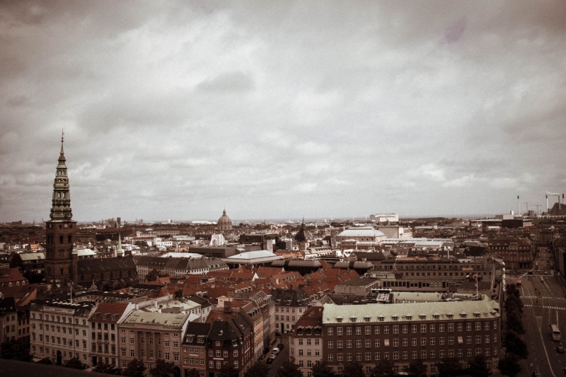cityscape, facade, modern, tourist, high angle view, european, denmark, sightseeing, business, tower, europe, building exterior, water, metropolis, scenic