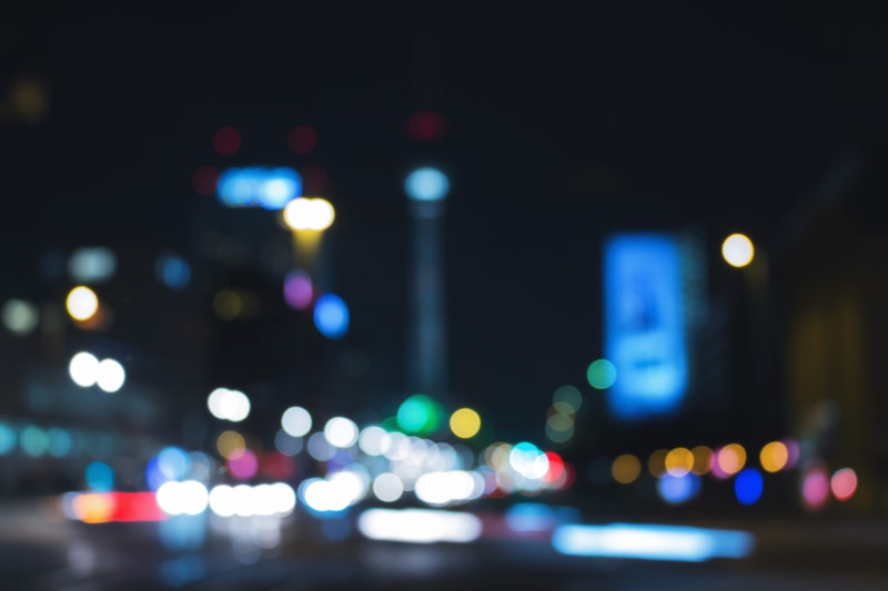 built structure, architecture, blue, 5K, lights, mode of transportation, Abstract, night, defocused, urban, blurred Motion, no people, multi Colored, vehicle light