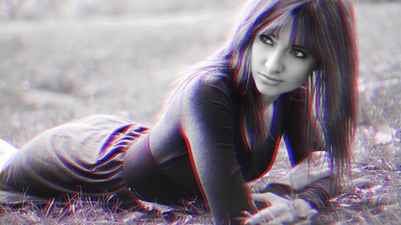 Susan Coffey, 1080P, women, anaglyph 3D