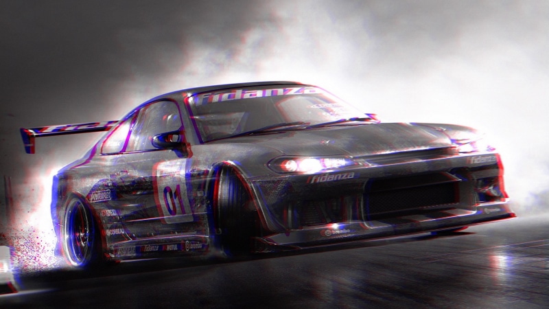 anaglyph 3D, motorsports, car, 1080P