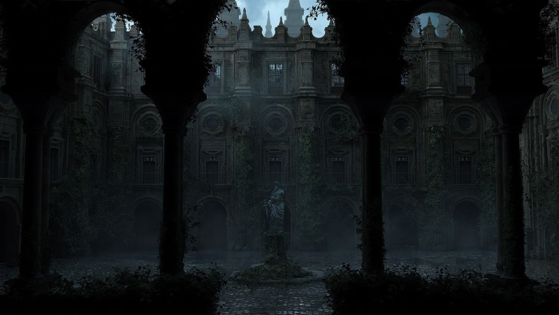 ancient civilization, architectural column, palace, dark, statue, belief, night, old, plant, building, no people, architecture, religion, solice, nature