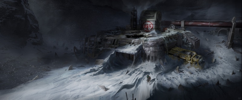transportation, 4K, ice, flowing water, factory, cave, Dead Space 3, video games, photo, architecture, cold temperature, snow, abandoned, Dead Space, motion