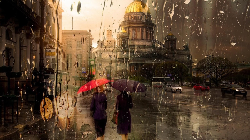 aesthetic mood, woman, outside, mood, window, rain scene outside the window, architectural, urban, scene, rain, aesthetic, silhouette, a woman, 1080P