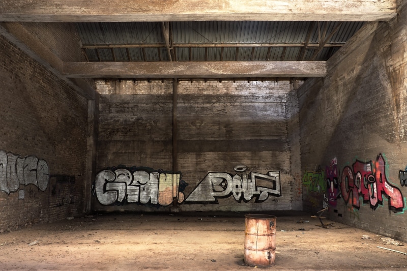 forgotten places, graffiti, oil barrel, lost, barrel, decay, empty, street art, shabby, hdr image, sunlight, dilapidated, destruction, pforphoto, architecture