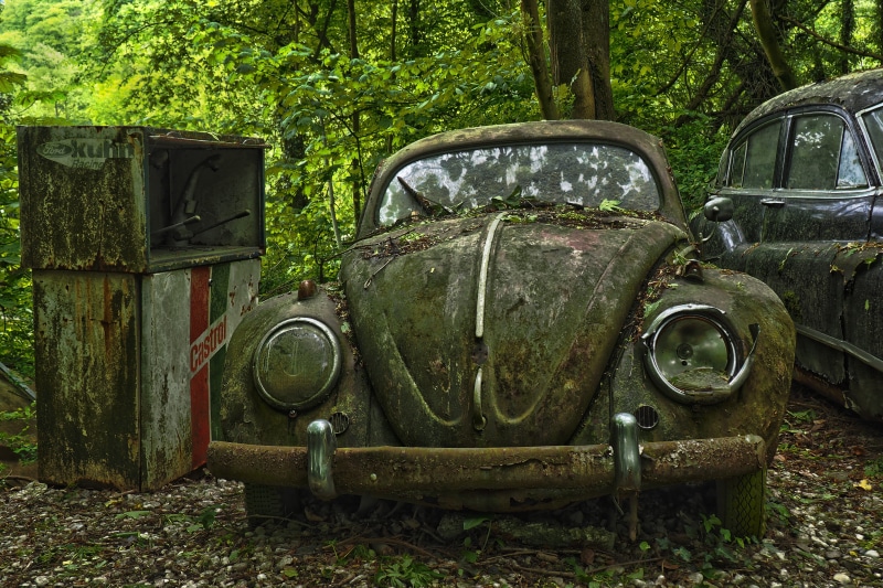 rusted, fuel pump, auto, no people, broken, old, scrap, damaged, run-down, land vehicle, bad condition, coupe, nostalgia, pkw, wreck, car cemetery, ruined